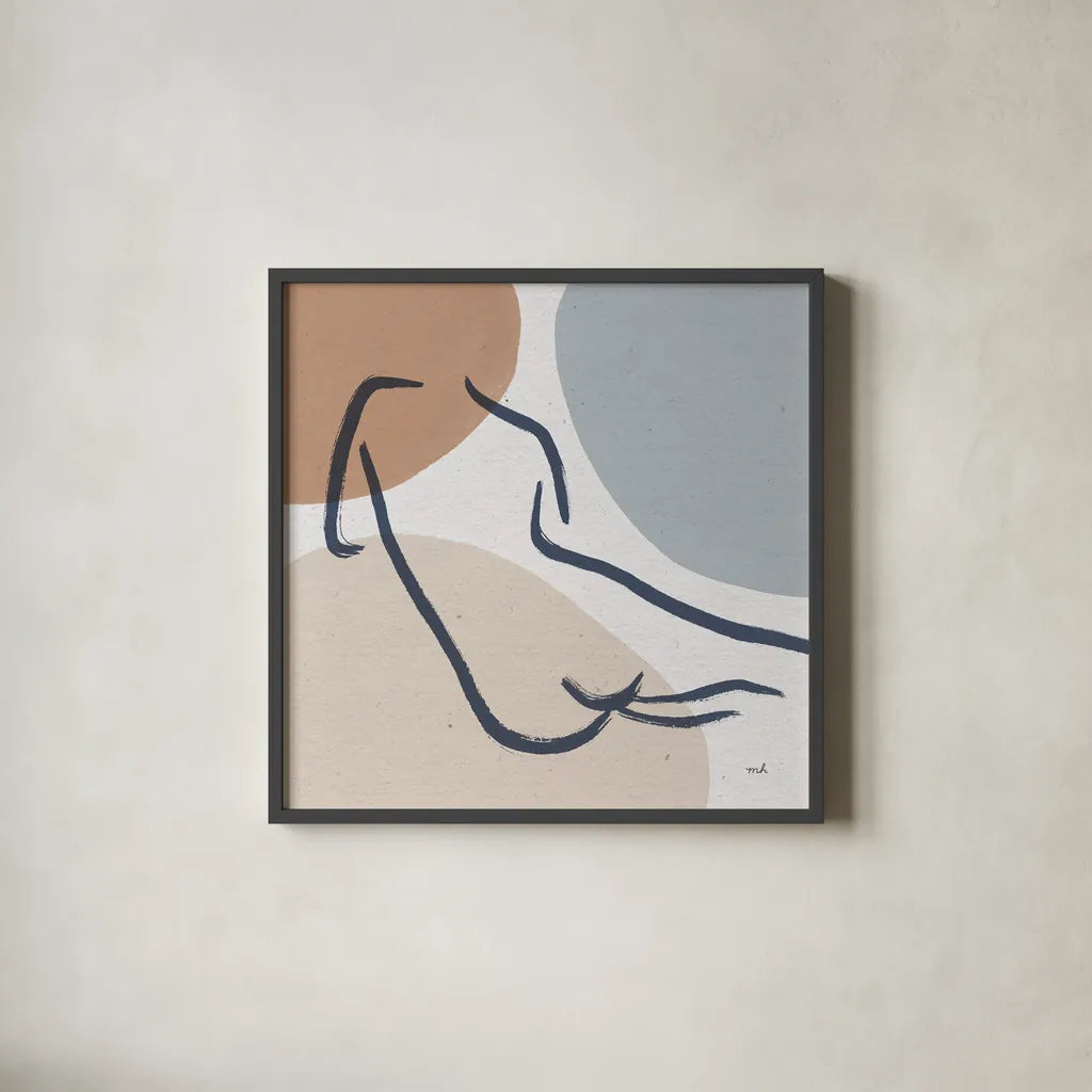 Line Figures IV by Moira Hershey. Shown in a sleek black glass frame for a contemporary gallery look. Available as an archival giclee rolled canvas, fine art paper, or poster print. SKU 63774a.