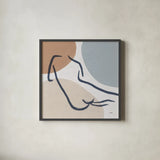 Line Figures IV by Moira Hershey. Shown in a sleek black glass frame for a contemporary gallery look. Available as an archival giclee rolled canvas, fine art paper, or poster print. SKU 63774a.