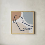 Line Figures IV by Moira Hershey. Shown in a natural wood glass frame for a timeless modern aesthetic. Available as an archival giclee rolled canvas, fine art paper, or poster print. SKU 63774a.