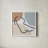 Line Figures IV by Moira Hershey. Shown in a crisp white glass frame for a clean and minimalist style. Available as an archival giclee rolled canvas, fine art paper, or poster print. SKU 63774a.