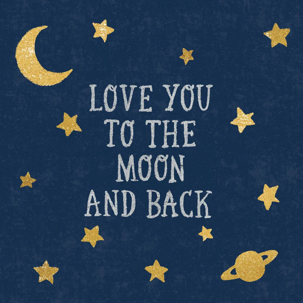 Love You To The Moon and Back by Moira Hershey. SKU 49852a. Archival Giclee Fine art print for wall decor.
