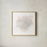 Lovely Blush I by Moira Hershey. Shown in a natural wood glass frame for a timeless modern aesthetic. Available as an archival giclee rolled canvas, fine art paper, or poster print. SKU 35388a.