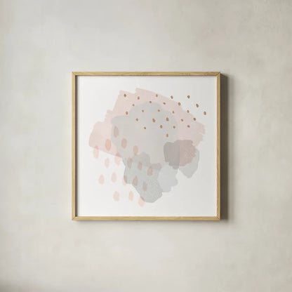 Lovely Blush II by Moira Hershey. Shown in a natural wood glass frame for a timeless modern aesthetic. Available as an archival giclee rolled canvas, fine art paper, or poster print. SKU 35389a.