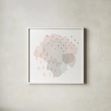 Lovely Blush II by Moira Hershey. Shown in a crisp white glass frame for a clean and minimalist style. Available as an archival giclee rolled canvas, fine art paper, or poster print. SKU 35389a.