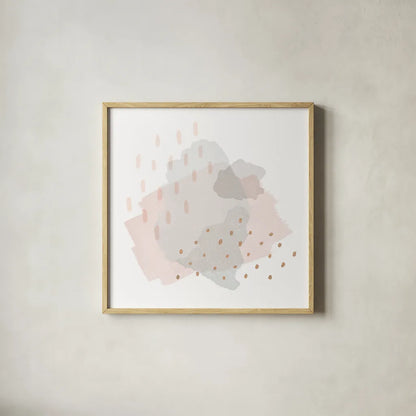 Lovely Blush III by Moira Hershey. Shown in a natural wood glass frame for a timeless modern aesthetic. Available as an archival giclee rolled canvas, fine art paper, or poster print. SKU 35390a.