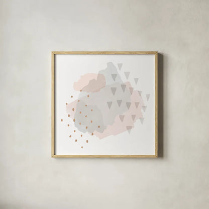 Lovely Blush IV by Moira Hershey. Shown in a natural wood glass frame for a timeless modern aesthetic. Available as an archival giclee rolled canvas, fine art paper, or poster print. SKU 35391a.