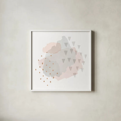 Lovely Blush IV by Moira Hershey. Shown in a crisp white glass frame for a clean and minimalist style. Available as an archival giclee rolled canvas, fine art paper, or poster print. SKU 35391a.