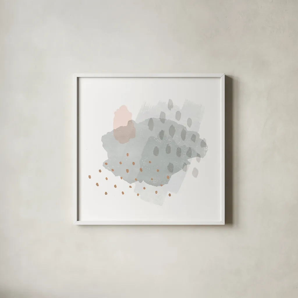Lovely I by Moira Hershey. Shown in a crisp white glass frame for a clean and minimalist style. Available as an archival giclee rolled canvas, fine art paper, or poster print. SKU 35269a.