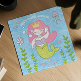 Magical Mermaid I by Moira Hershey. Shown as a detailed flat fine art print, highlighting archival giclee quality. Available as an archival giclee rolled canvas, fine art paper, or poster print. SKU 29820a.
