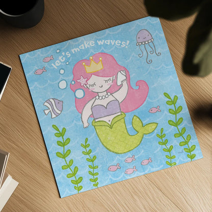 Magical Mermaid I by Moira Hershey. Shown as a detailed flat fine art print, highlighting archival giclee quality. Available as an archival giclee rolled canvas, fine art paper, or poster print. SKU 29820a.