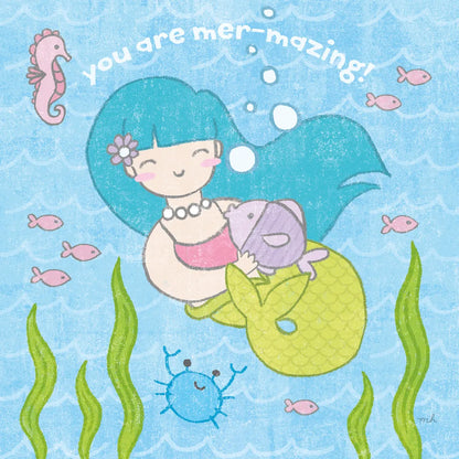 Magical Mermaid II by Moira Hershey. SKU 29821a. Archival Giclee Fine art print for wall decor.