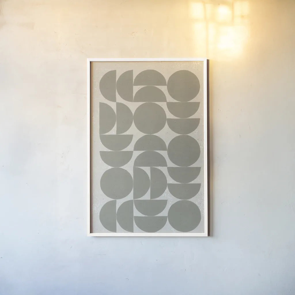 Make it Mod I v2 by Moira Hershey. shown as a paper print in a white frame. Available as a archival giclee rolled canvas, fine art paper, or poster print. SKU 80612h.