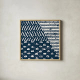 Mark Making Tile I by Moira Hershey. Shown in a natural wood glass frame for a timeless modern aesthetic. Available as an archival giclee rolled canvas, fine art paper, or poster print. SKU 33240a.