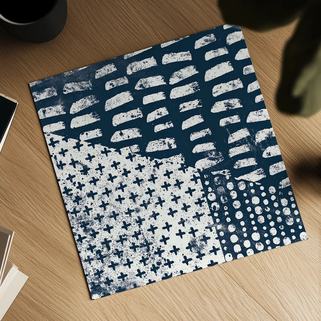 Mark Making Tile II by Moira Hershey. Shown as a detailed flat fine art print, highlighting archival giclee quality. Available as an archival giclee rolled canvas, fine art paper, or poster print. SKU 33241a.