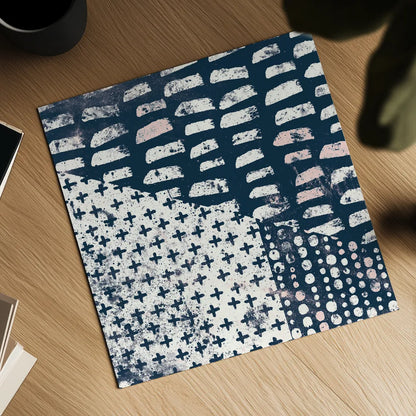 Mark Making Tile II with Blush by Moira Hershey. Shown as a detailed flat fine art print, highlighting archival giclee quality. Available as an archival giclee rolled canvas, fine art paper, or poster print. SKU 40799a.