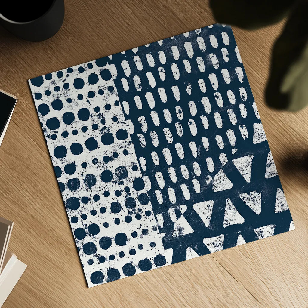 Mark Making Tile III by Moira Hershey. Shown as a detailed flat fine art print, highlighting archival giclee quality. Available as an archival giclee rolled canvas, fine art paper, or poster print. SKU 33242a.