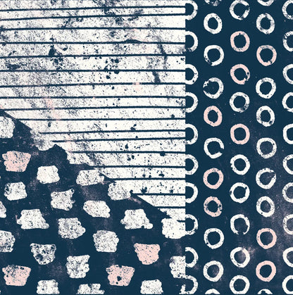 Mark Making Tile IV with Blush by Moira Hershey. SKU 40800a. Archival Giclee Fine art print for wall decor.