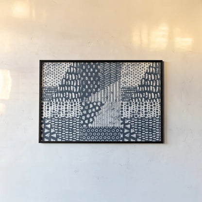 Mark Making Tile VI by Moira Hershey. shown as a paper print in a black flame. Available as a archival giclee rolled canvas, fine art paper, or poster print. SKU 52898i.