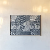 Mark Making Tile VI by Moira Hershey. shown as a paper print in a white frame. Available as a archival giclee rolled canvas, fine art paper, or poster print. SKU 52898i.