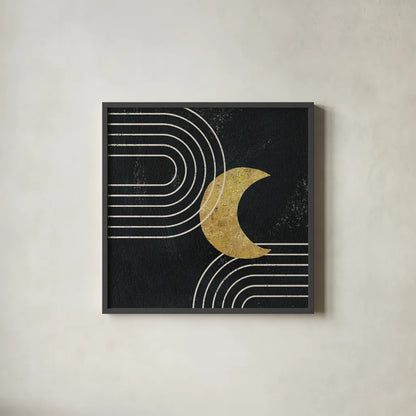 Midnight Moon I by Moira Hershey. Shown in a sleek black glass frame for a contemporary gallery look. Available as an archival giclee rolled canvas, fine art paper, or poster print. SKU 83620a.