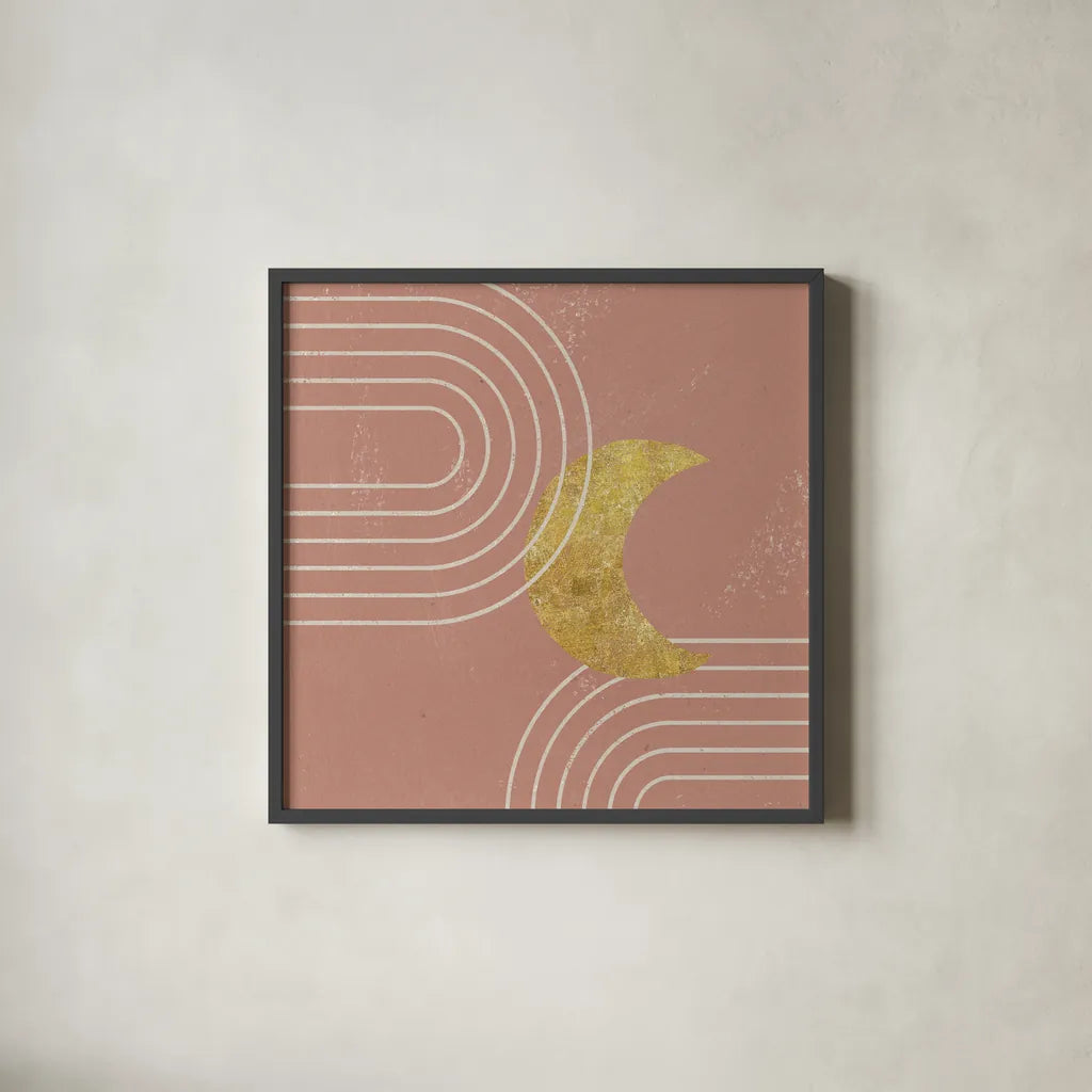 Midnight Moon I by Moira Hershey. Shown in a sleek black glass frame for a contemporary gallery look. Available as an archival giclee rolled canvas, fine art paper, or poster print. SKU 90911a.