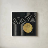 Midnight Moon II by Moira Hershey. Shown in a sleek black glass frame for a contemporary gallery look. Available as an archival giclee rolled canvas, fine art paper, or poster print. SKU 83621a.