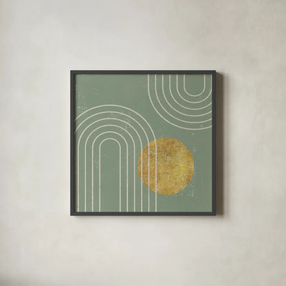 Midnight Moon II by Moira Hershey. Shown in a sleek black glass frame for a contemporary gallery look. Available as an archival giclee rolled canvas, fine art paper, or poster print. SKU 90912a.