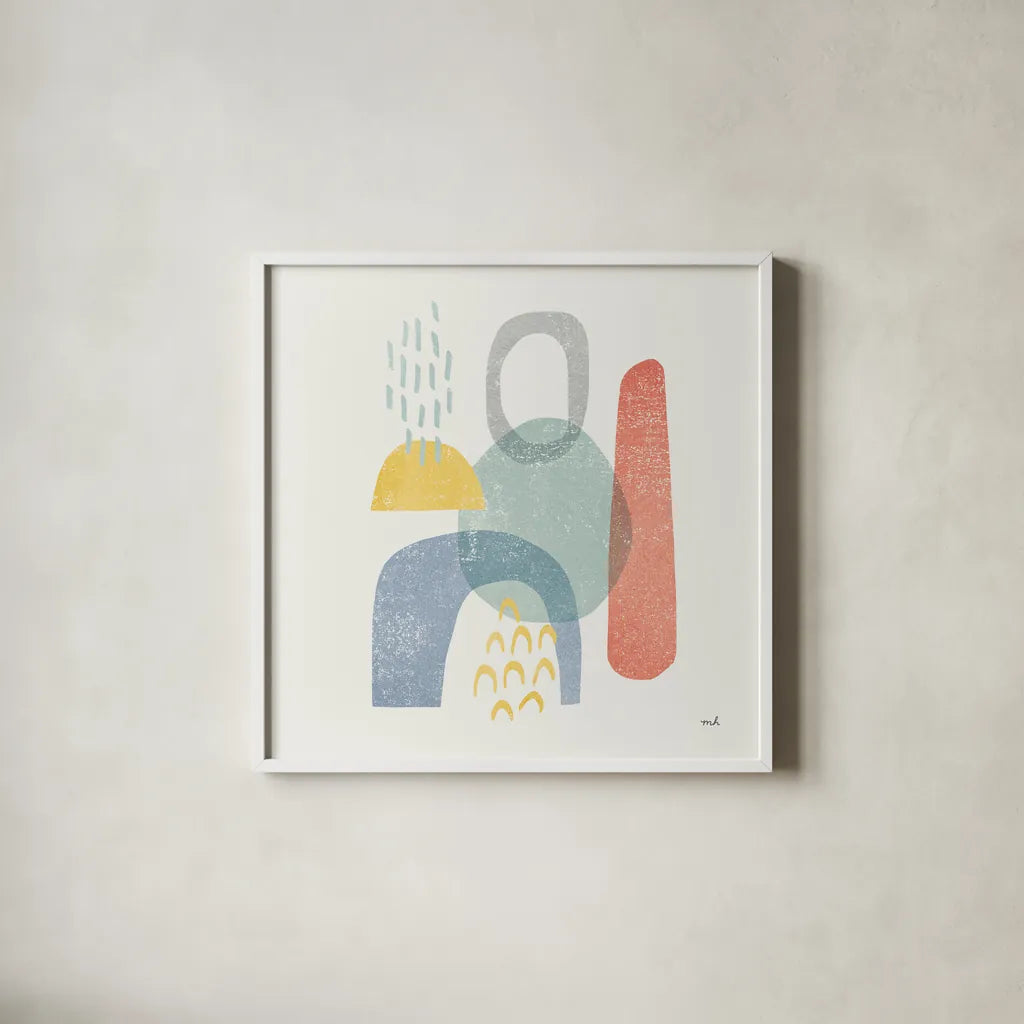 Milo II by Moira Hershey. Shown in a crisp white glass frame for a clean and minimalist style. Available as an archival giclee rolled canvas, fine art paper, or poster print. SKU 46167a.