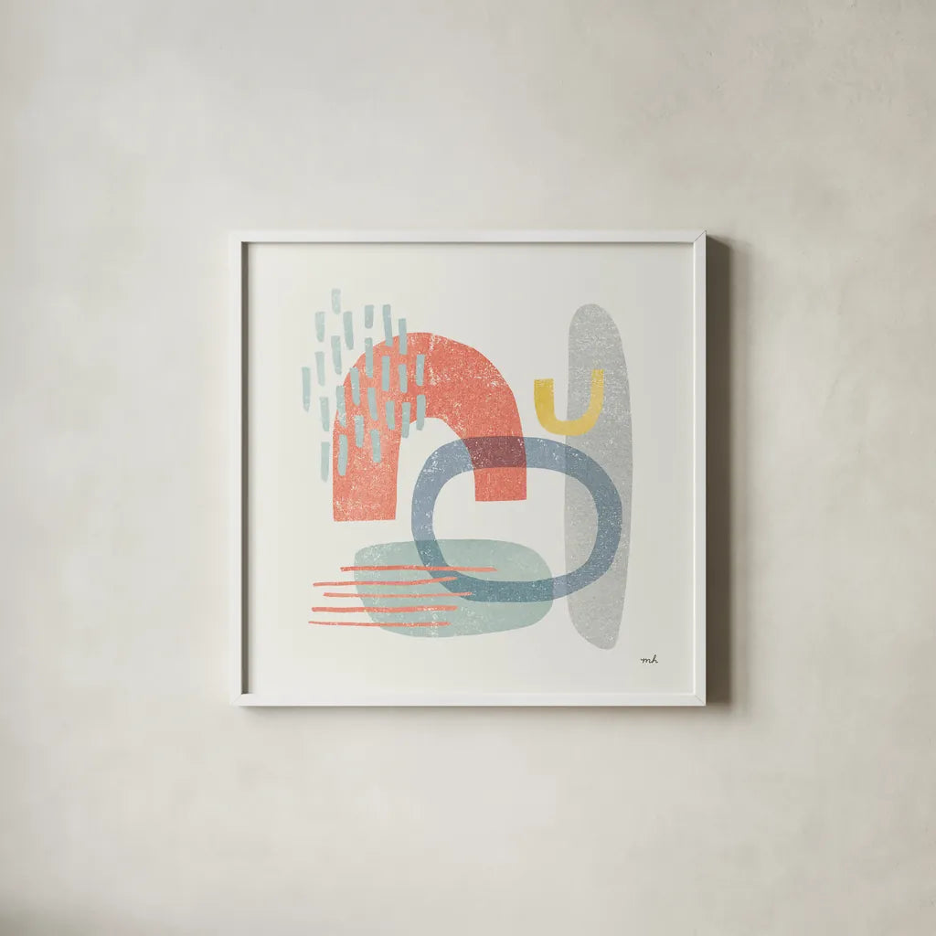 Milo III by Moira Hershey. Shown in a crisp white glass frame for a clean and minimalist style. Available as an archival giclee rolled canvas, fine art paper, or poster print. SKU 46189a.