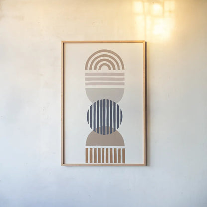 Modern Desert I by Moira Hershey. shown as a paper print in a natural frame. Available as a archival giclee rolled canvas, fine art paper, or poster print. SKU 66894h.