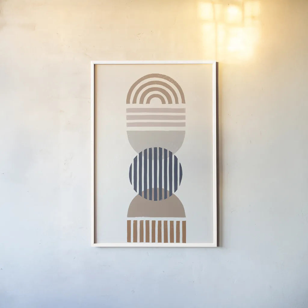 Modern Desert I by Moira Hershey. shown as a paper print in a white frame. Available as a archival giclee rolled canvas, fine art paper, or poster print. SKU 66894h.