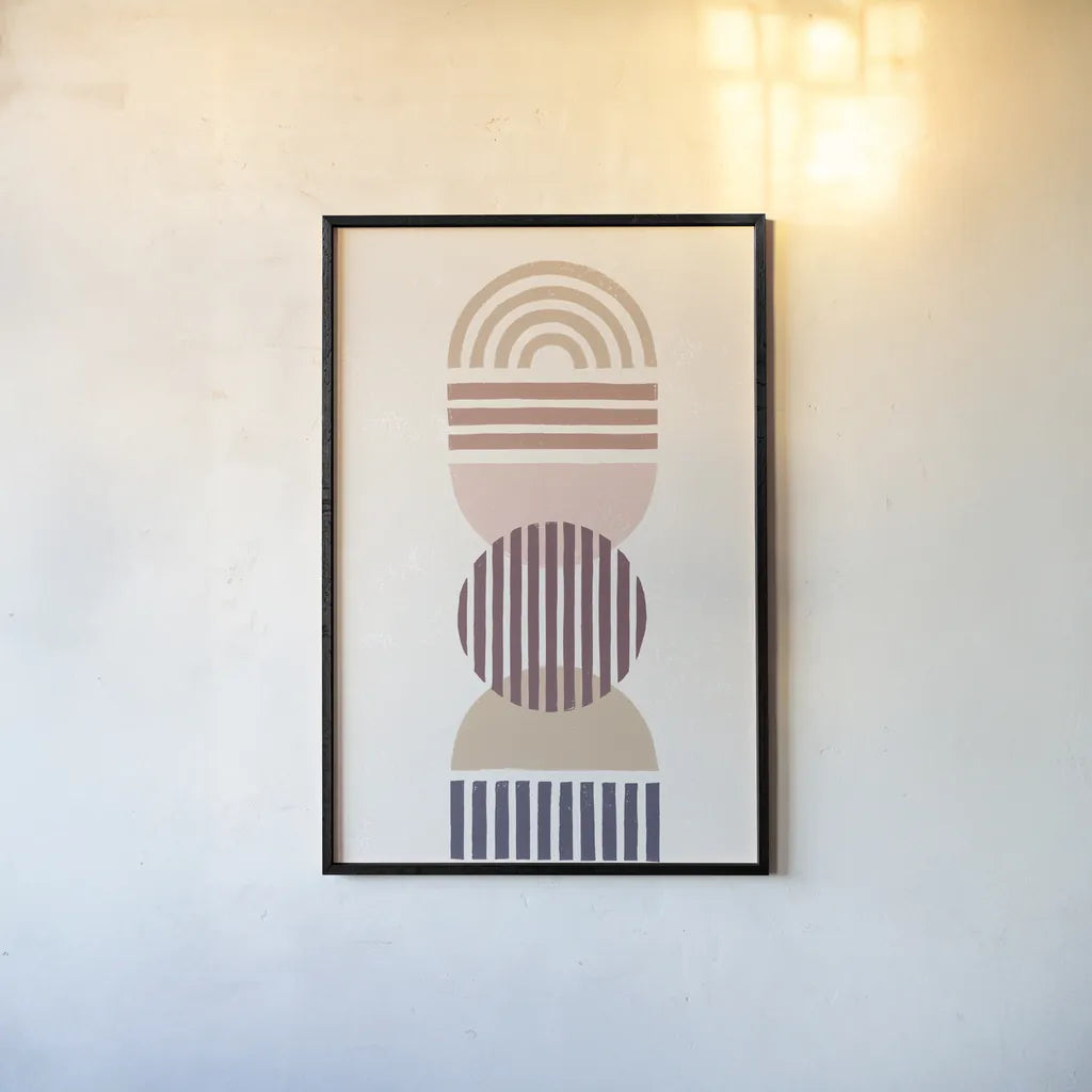 Modern Desert I Eventide by Moira Hershey. shown as a paper print in a black flame. Available as a archival giclee rolled canvas, fine art paper, or poster print. SKU 70970h.