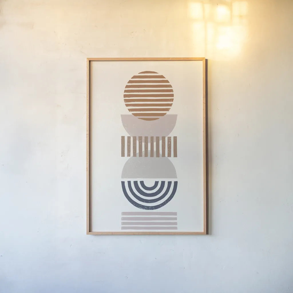 Modern Desert II by Moira Hershey. shown as a paper print in a natural frame. Available as a archival giclee rolled canvas, fine art paper, or poster print. SKU 66895h.