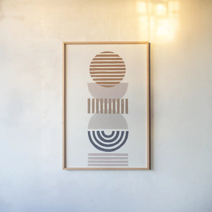 Modern Desert II by Moira Hershey. shown as a paper print in a natural frame. Available as a archival giclee rolled canvas, fine art paper, or poster print. SKU 66895h.