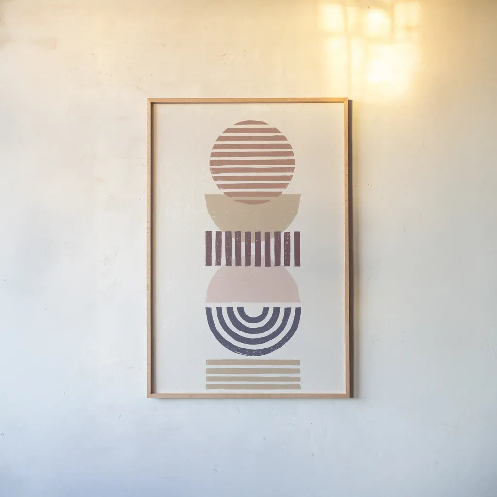 Modern Desert II Eventide by Moira Hershey. shown as a paper print in a natural frame. Available as a archival giclee rolled canvas, fine art paper, or poster print. SKU 70971h.