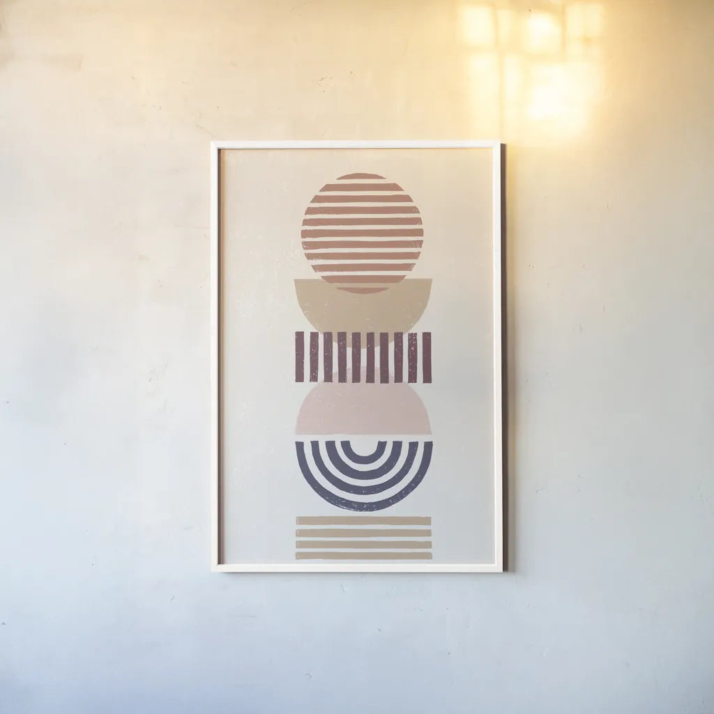 Modern Desert II Eventide by Moira Hershey. shown as a paper print in a white frame. Available as a archival giclee rolled canvas, fine art paper, or poster print. SKU 70971h.