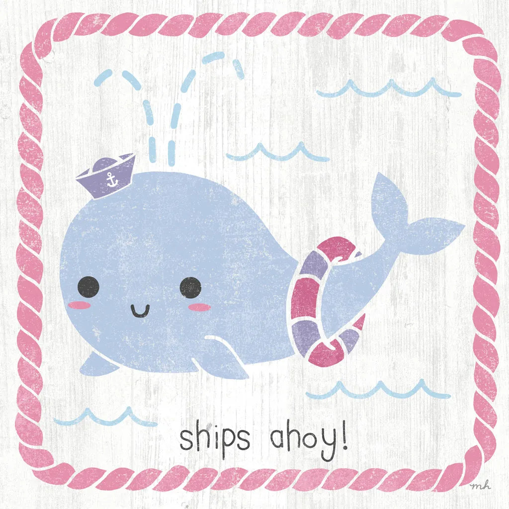 Nautical Friends I Girly by Moira Hershey. SKU 38382a. Archival Giclee Fine art print for wall decor.