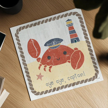 Nautical Friends II by Moira Hershey. Shown as a detailed flat fine art print, highlighting archival giclee quality. Available as an archival giclee rolled canvas, fine art paper, or poster print. SKU 16755a.