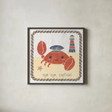 Nautical Friends II by Moira Hershey. Shown in a sleek black glass frame for a contemporary gallery look. Available as an archival giclee rolled canvas, fine art paper, or poster print. SKU 16755a.