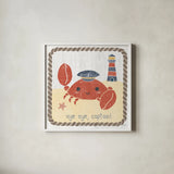 Nautical Friends II by Moira Hershey. Shown in a crisp white glass frame for a clean and minimalist style. Available as an archival giclee rolled canvas, fine art paper, or poster print. SKU 16755a.
