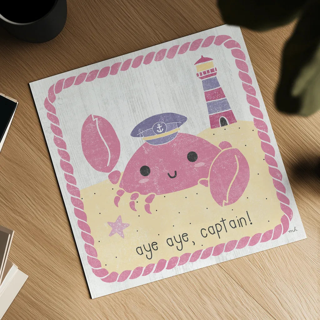 Nautical Friends II Girly by Moira Hershey. Shown as a detailed flat fine art print, highlighting archival giclee quality. Available as an archival giclee rolled canvas, fine art paper, or poster print. SKU 16757a.