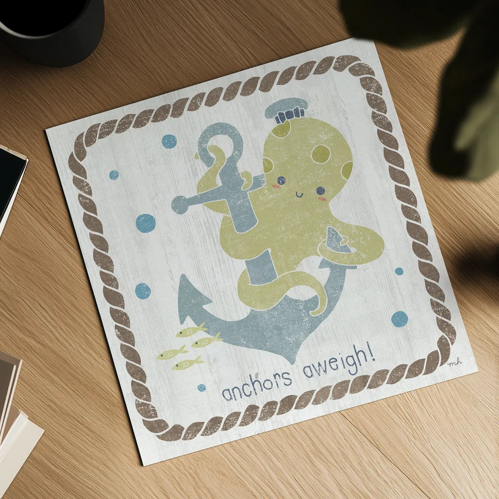 Nautical Friends III by Moira Hershey. Shown as a detailed flat fine art print, highlighting archival giclee quality. Available as an archival giclee rolled canvas, fine art paper, or poster print. SKU 16756a.