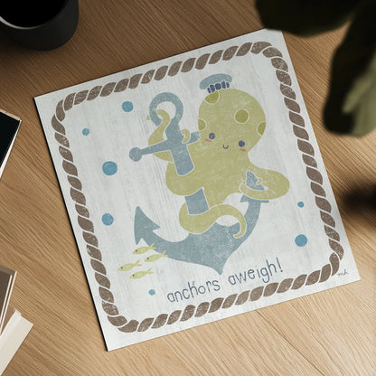 Nautical Friends III by Moira Hershey. Shown as a detailed flat fine art print, highlighting archival giclee quality. Available as an archival giclee rolled canvas, fine art paper, or poster print. SKU 16756a.