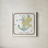 Nautical Friends III by Moira Hershey. Shown in a crisp white glass frame for a clean and minimalist style. Available as an archival giclee rolled canvas, fine art paper, or poster print. SKU 16756a.