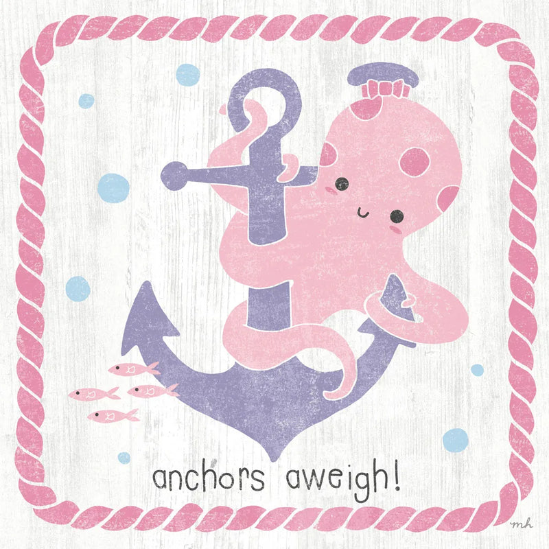 Nautical Friends III Girly by Moira Hershey. SKU 16758a. Archival Giclee Fine art print for wall decor.