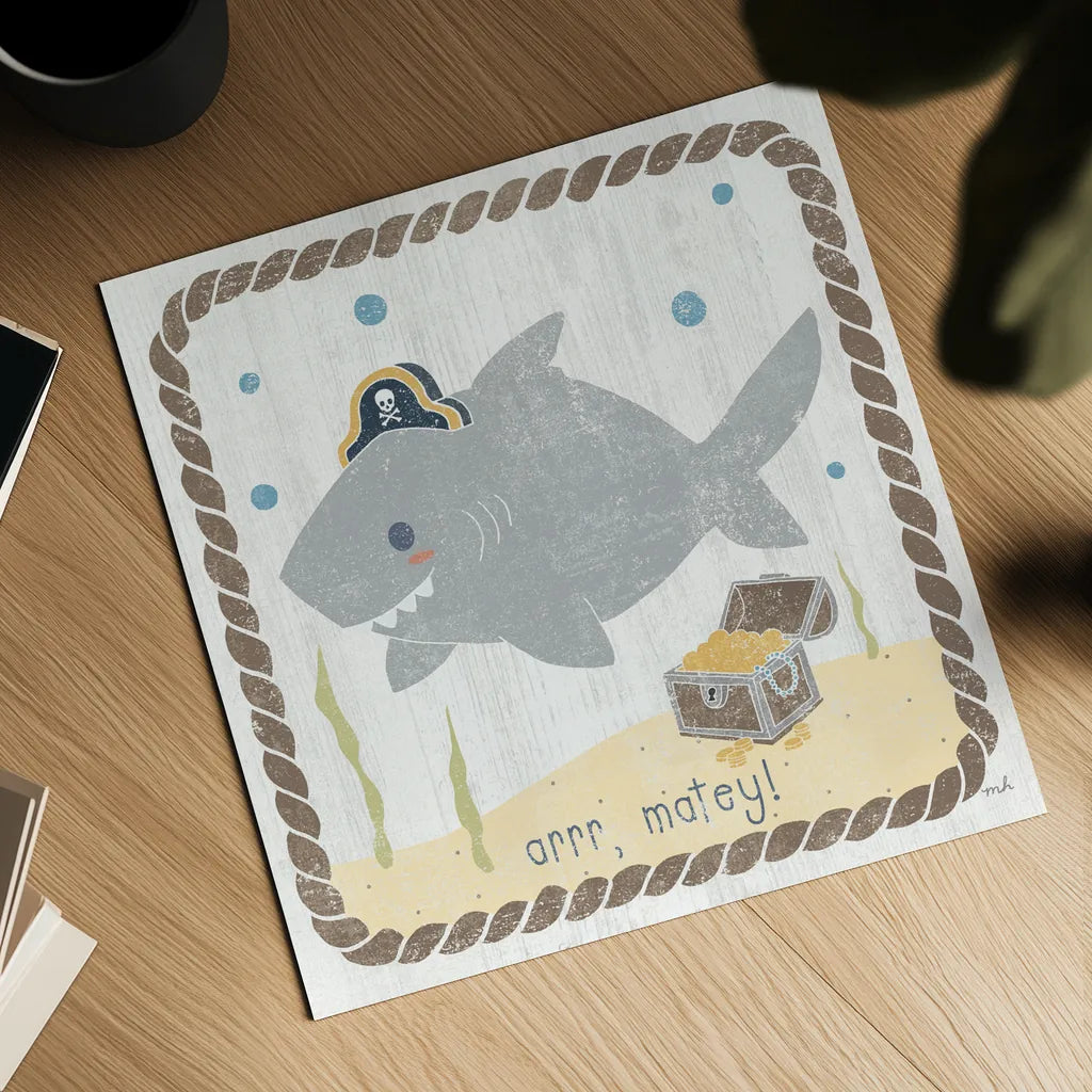 Nautical Friends IV by Moira Hershey. Shown as a detailed flat fine art print, highlighting archival giclee quality. Available as an archival giclee rolled canvas, fine art paper, or poster print. SKU 16330a.