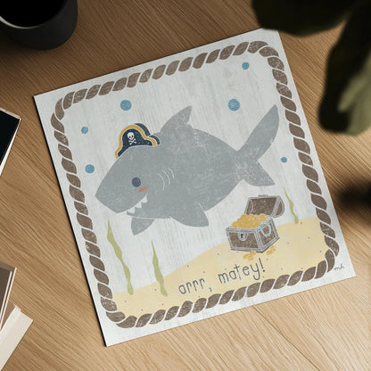 Nautical Friends IV by Moira Hershey. Shown as a detailed flat fine art print, highlighting archival giclee quality. Available as an archival giclee rolled canvas, fine art paper, or poster print. SKU 16330a.