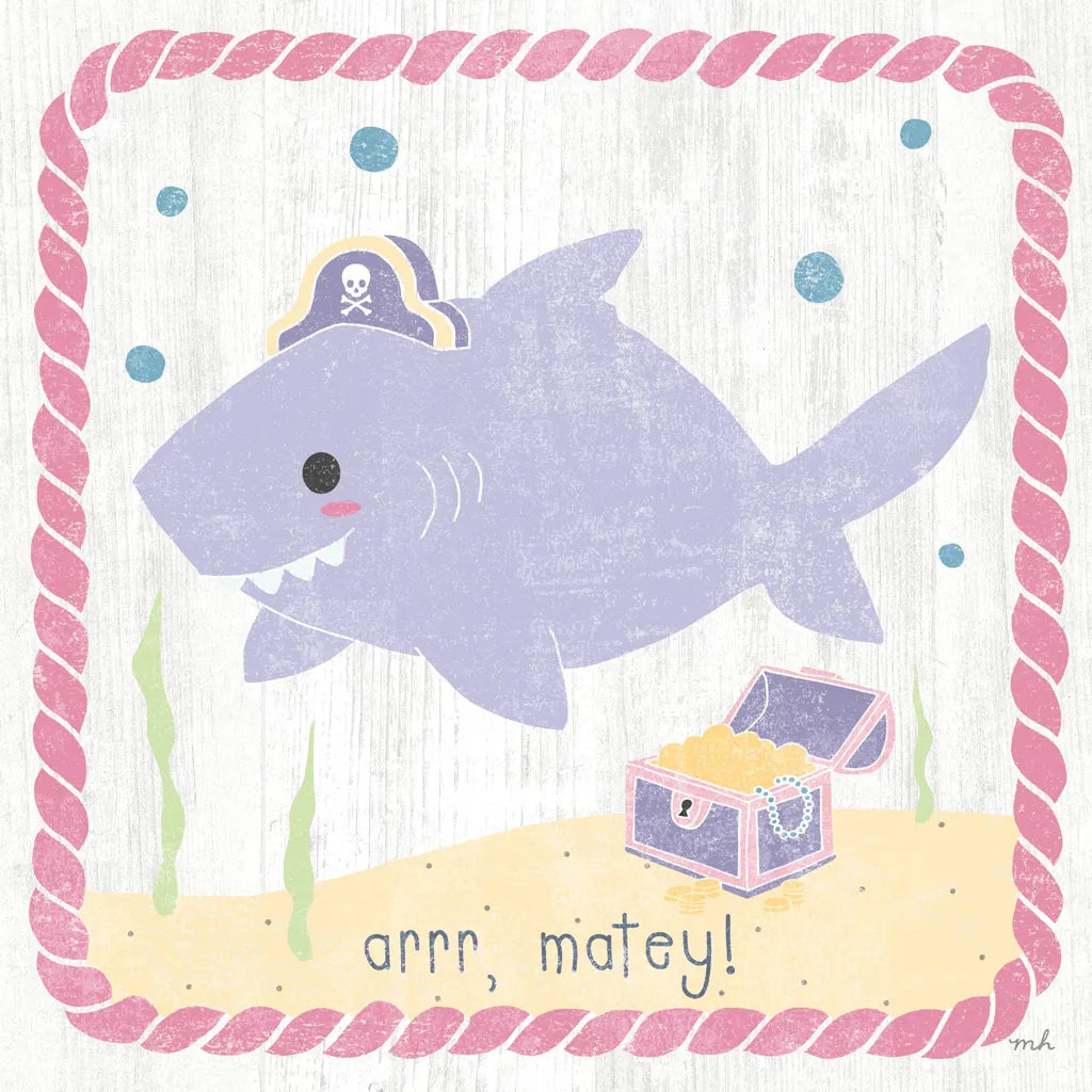 Nautical Friends IV Girly by Moira Hershey. SKU 38383a. Archival Giclee Fine art print for wall decor.