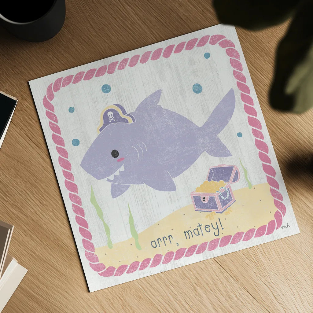 Nautical Friends IV Girly by Moira Hershey. Shown as a detailed flat fine art print, highlighting archival giclee quality. Available as an archival giclee rolled canvas, fine art paper, or poster print. SKU 38383a.