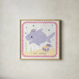 Nautical Friends IV Girly by Moira Hershey. Shown in a natural wood glass frame for a timeless modern aesthetic. Available as an archival giclee rolled canvas, fine art paper, or poster print. SKU 38383a.